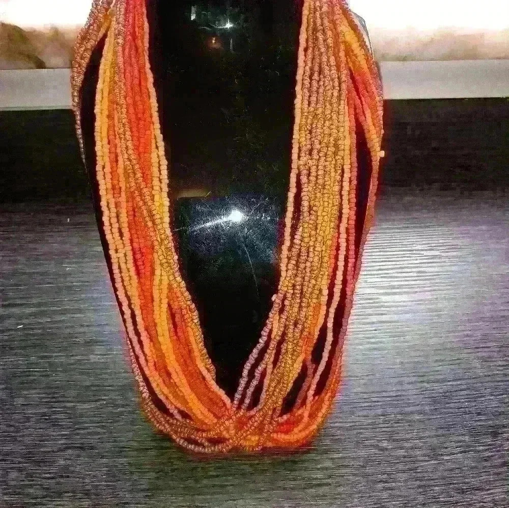Warm Tone Beaded Necklace Multi Strand.Nwt - Picture 9 of 16